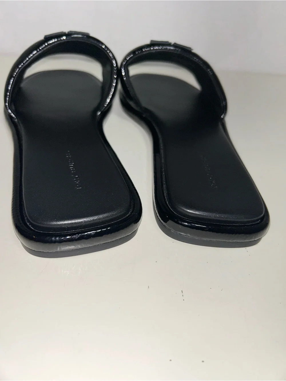 Tory Burch Double T Sport Slides Perfect Black Patent Leather
